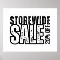 20 % Rabatt auf Verkauf, Einzelhandel, Beschriftun