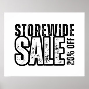 20 % Rabatt auf Verkauf, Einzelhandel, Beschriftun Poster