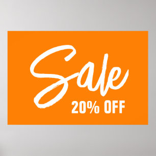 20% Rabatt auf Verkauf, großes Verkaufspopster für Poster
