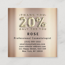 20% Rabatt Logos Danke Rose Gold Terminkarte