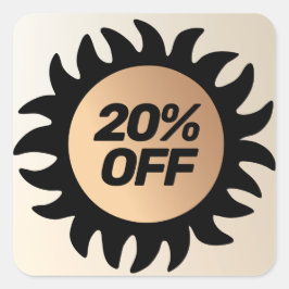 20% Rabattcoupon Quadratischer Aufkleber