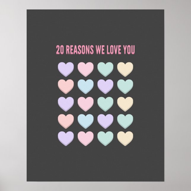 20 reasons we love you - 20th Birthday Gift Poster (Vorne)