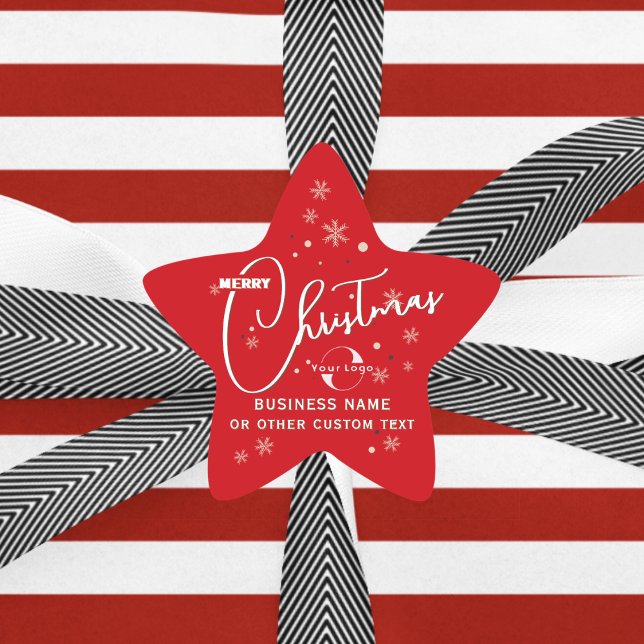 20 Red Gold Business Logo Firmenmarke Weihnachten Stern-Aufkleber (Von Creator hochgeladen)