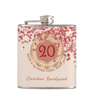 20. Ruby Red Glitter Geburtstag Lustige Zitate  Flachmann