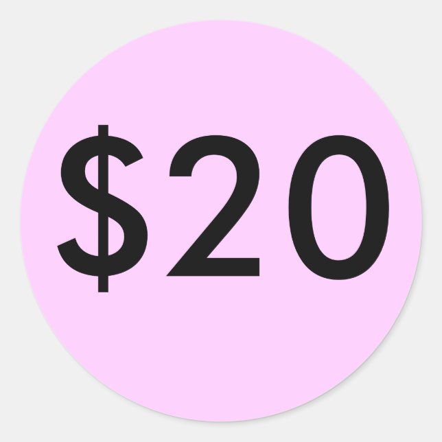 $20 RUNDER AUFKLEBER (Vorderseite)