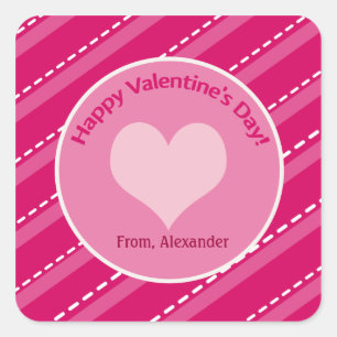 20 Saint Valentin Coeurs en coups Stickers Carrés