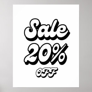 20% Sign, 20% Rabatt Sign, Großverkauf Poster