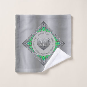 20. Smaragdjubiläum Platinhandtuch Badhandtuch Set