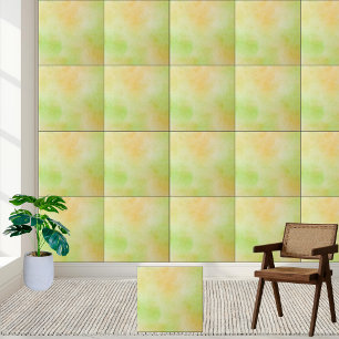 #20 Soft Watercolor Green and Yellow Keramik Tile Fliese