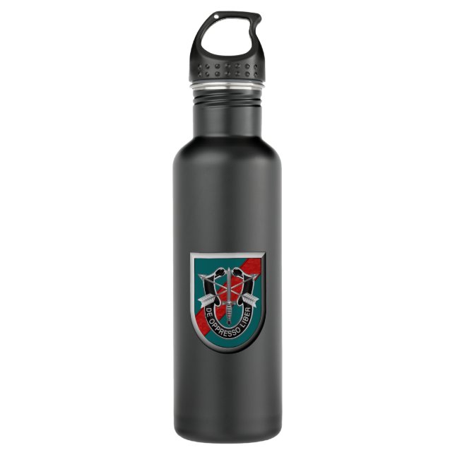 20. Special Forces Group "Im Flugzeug" Edelstahlflasche (Vorderseite)