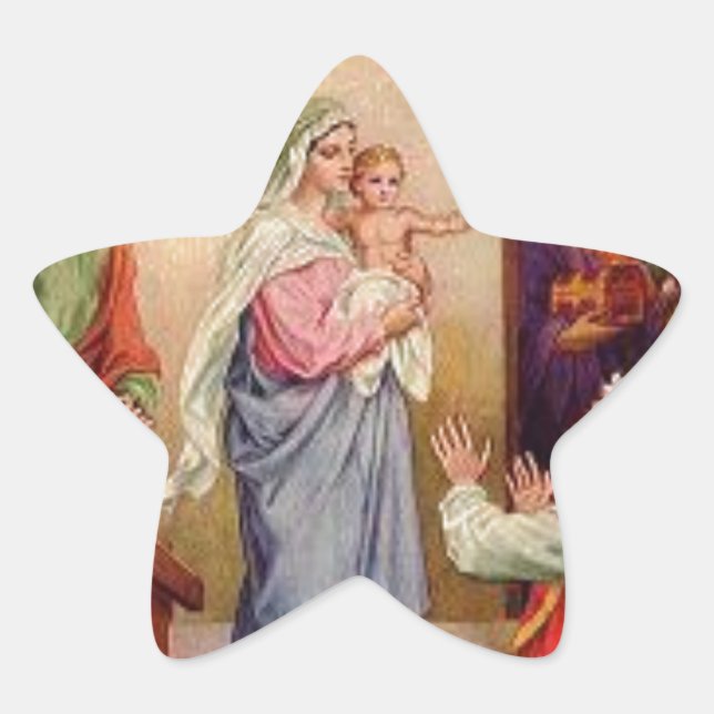 20 Sterne Sticker Mary und Jesus (Vorderseite)