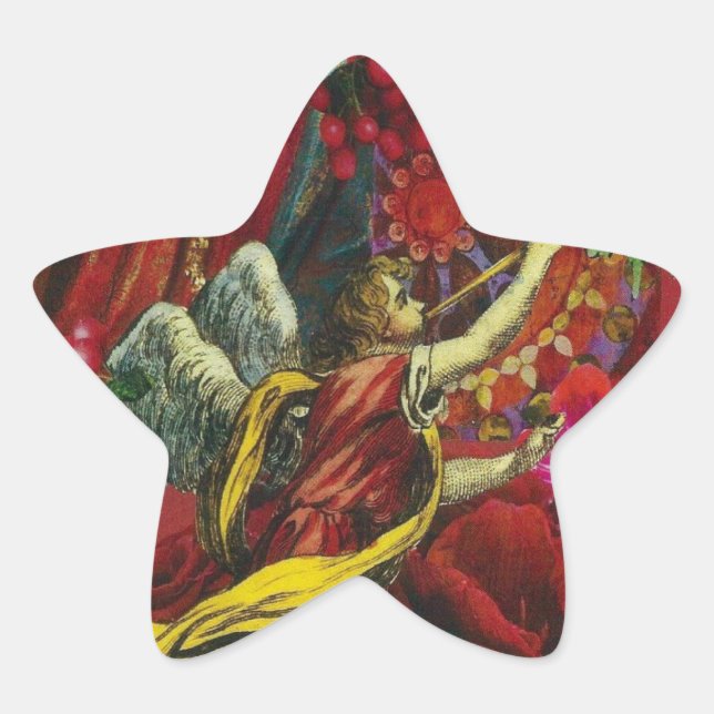 20 Sternenförmige Stickers mit Weihnachtsgel (Vorderseite)