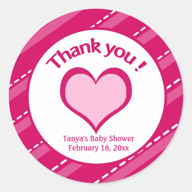 20 Stickers Merci Coeur de la Saint Valentin (Devant)