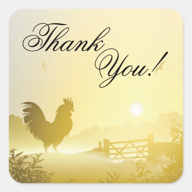20 Stickers Merci Sunny Morning Farm Pays R (Devant)