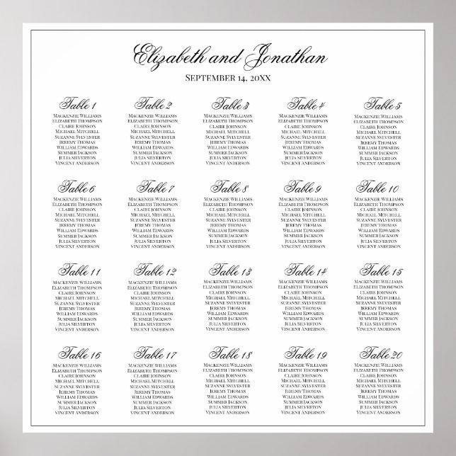 20 Tableau Mariage simple d'élégance (Devant)