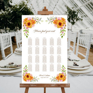 20 Tafelsonnenblume Rose Hochzeitssortierung Poster