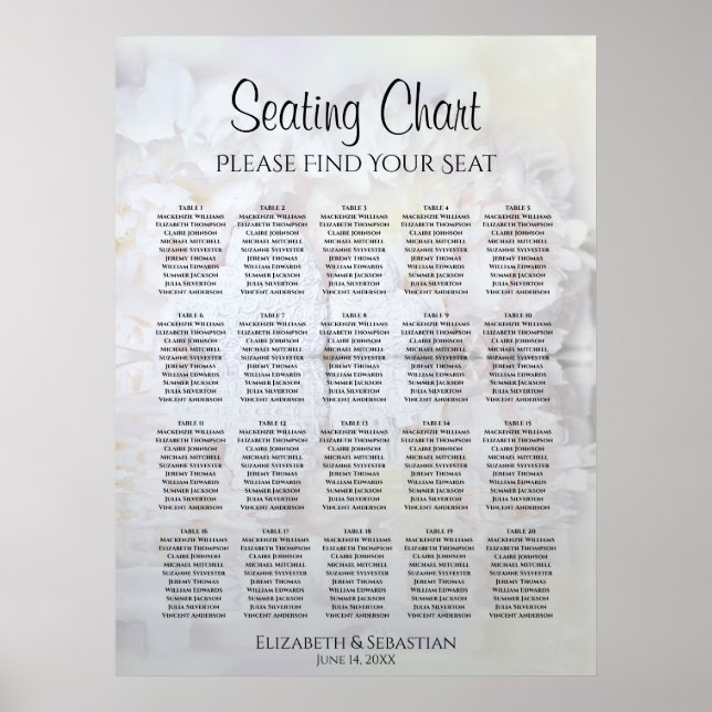 20 Tafelweiße Reflektionen Hochsitzdiagramm Poster (Vorne)