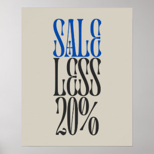 20% Verkaufsabonnement, Einzelhandel/Boutique Verk Poster