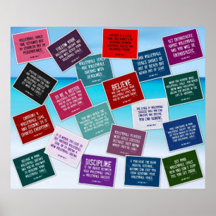 20 Volleyball-Zitate in Farbe Poster