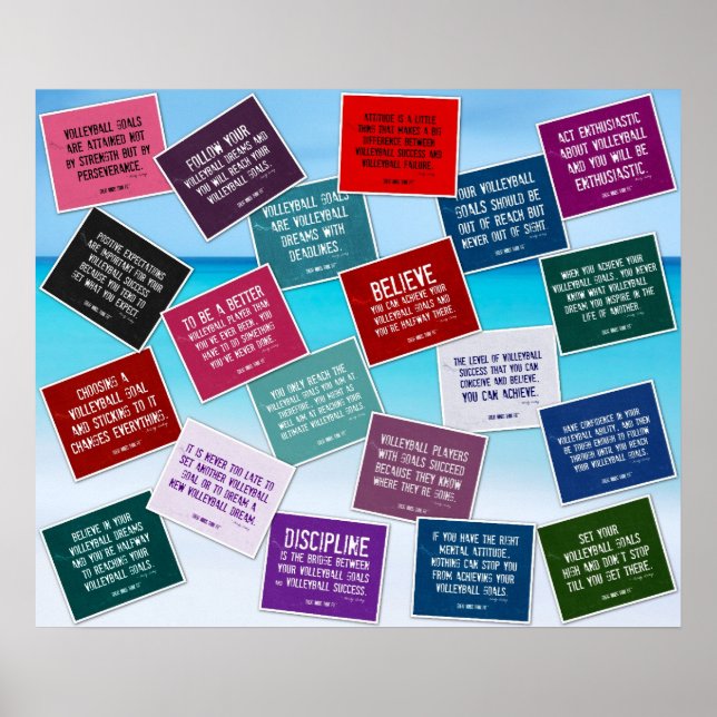 20 Volleyball-Zitate in Farbe Poster (Vorne)