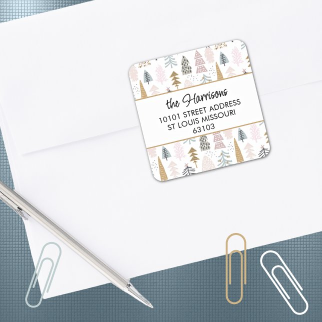 20 Whimsy Christmas Trees Return Address Sticker (Von Creator hochgeladen)