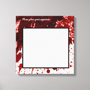 20"x20" Signatur-Leinwand Blutspritzer Vampir Gehe Leinwanddruck