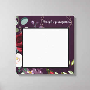 20"x20" Signatur-Leinwand Pflaume Lila Rosen Gold  Leinwanddruck