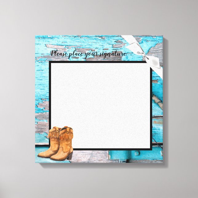 20"x20" Signature Leinwand Blue Wood Barn Door Sti (Vorderseite)