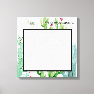 20"x20" Signature-Leinwand Boho Llama Bohemisch Ca Leinwanddruck