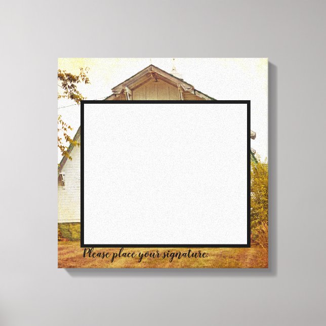 20"x20" Signature Leinwand Sunset Barn Country Rus (Vorderseite)