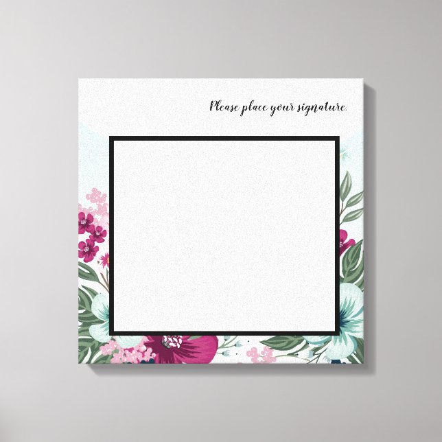 20"x20" Signature Leinwand Tropische Blume auf Blu (Vorderseite)
