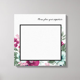 20"x20" Signature-Leinwand Tropische Blume auf Wei Leinwanddruck