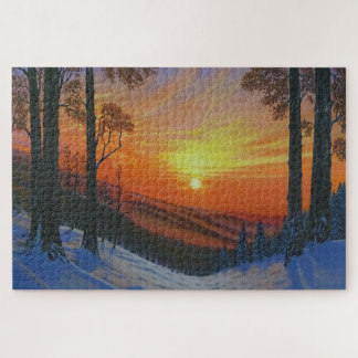 20"x30" Puzzle - "Sonnenuntergang über schneebedec