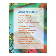 20 x 16 "Aufrufen aller Leser" Storytime Poster -