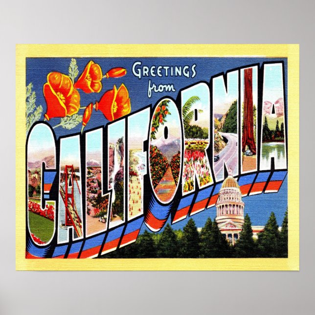 20 x 16 Grüße aus Kalifornien Poster (Vorne)
