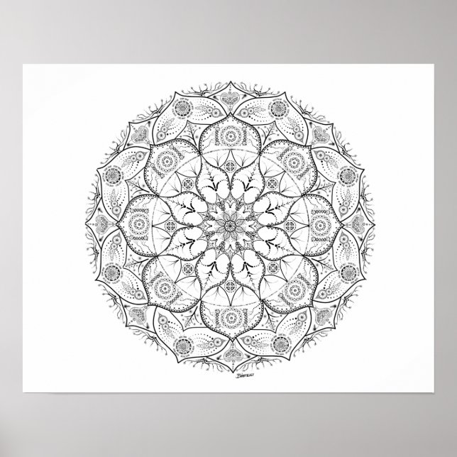 20" x 16", Mandala Dot Work Poster (Matte) (Vorne)