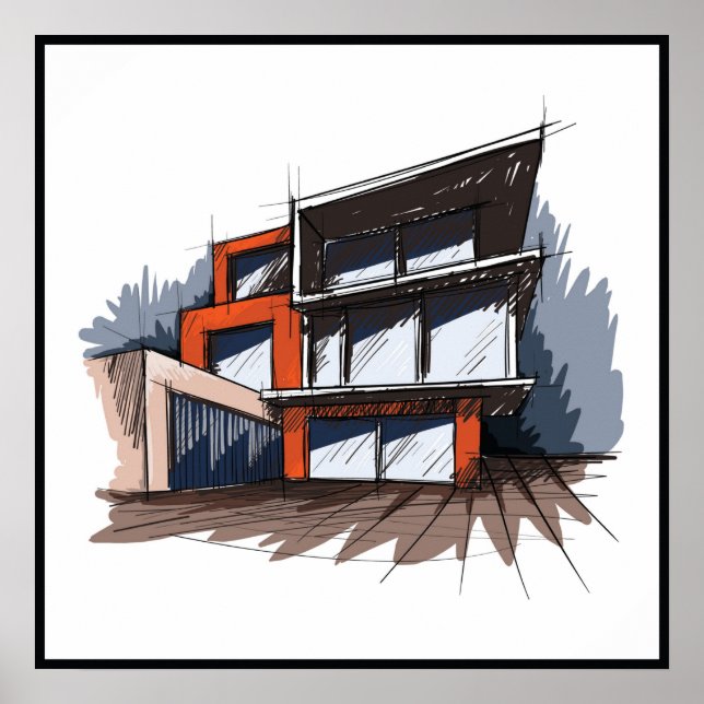 20 x 20 Abstrakte Hausmauer Art Poster (Vorne)