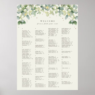 20 x 28" Alphabetischer Sitzplan für 150 Personen Poster
