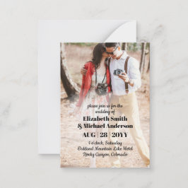 20 x Budget FOTO Hochzeitseinladungen mit ENVL. Hinweiskarte
