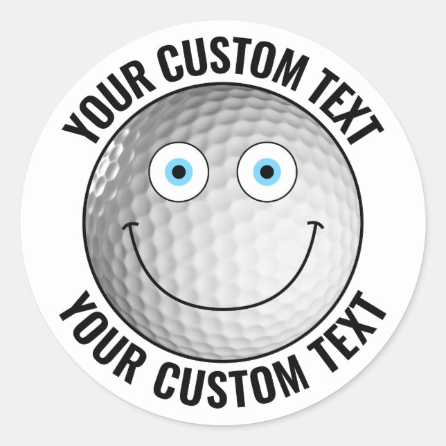 20 x Golf Ball Personalisiert Text Custom Happy Fa Runder Aufkleber (Vorderseite)