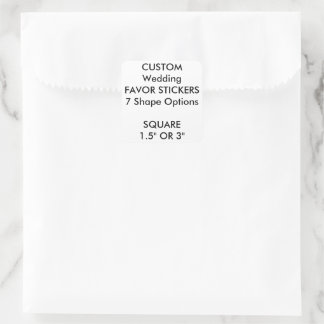 20 x Stickers Faveur Mariage Personnalisé - CARRÉ