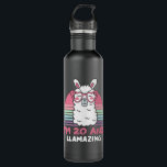 20 Years Old Bday Llamazing 20th Birthday Llama Edelstahlflasche<br><div class="desc">Retro Vintage Style Birthday Gift Design Perfect To Pair With Shorts,  Leggings Or Jeans For A Casual Yet Trendy Look. Humorous Funny Humor Birthday Gift Outfit For Family Member,  Loved One Or Yourself. Matches Loads Of Clothes. GET YOURS TODAY!</div>