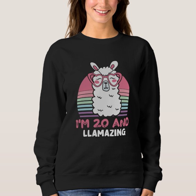 20 Years Old Bday Llamazing 20th Birthday Llama Sweatshirt (Vorderseite)