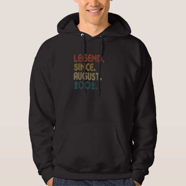 20 Years Old  Legend Since August 2002 20th Birthd Hoodie (Vorderseite)