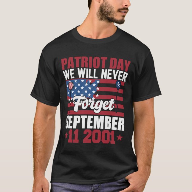 20e anniversaire 9 11 T-shirt Never Forget 2001 (Devant)