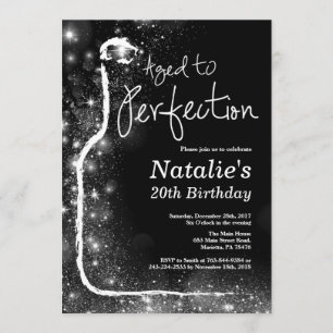 20e Invitation d'anniversaire du vin. Âgé à la per