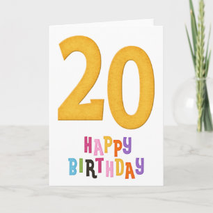 20e Joyeux Anniversaire Carte de voeux Design 1