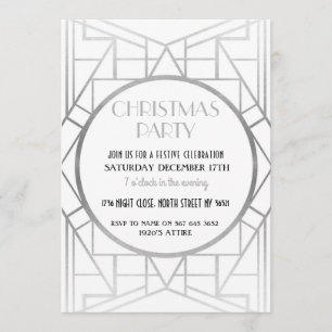 20er Jahre Art Deco Gatsby 20er Weihnachtszeit Par Einladung