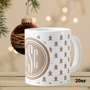 20oz großer Monogramm-Lebkuchenmann Jumbo-Tasse