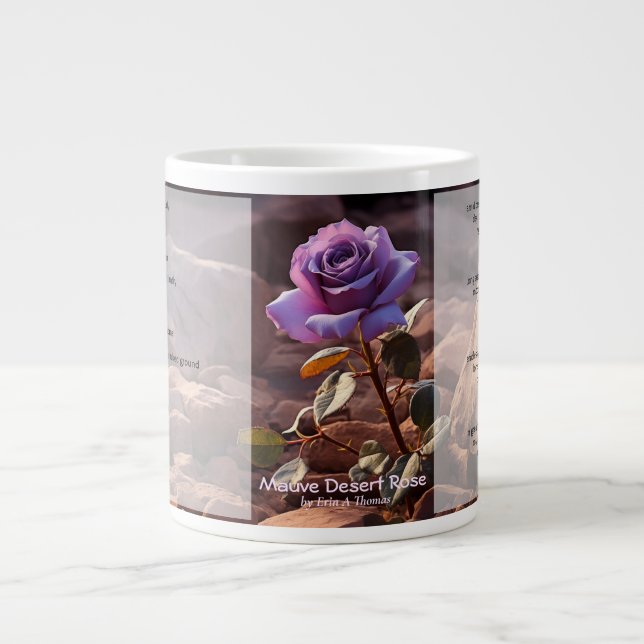 20oz Tasse mit Gedicht "Mauve Desert Rose" von EAT (Vorderseite)